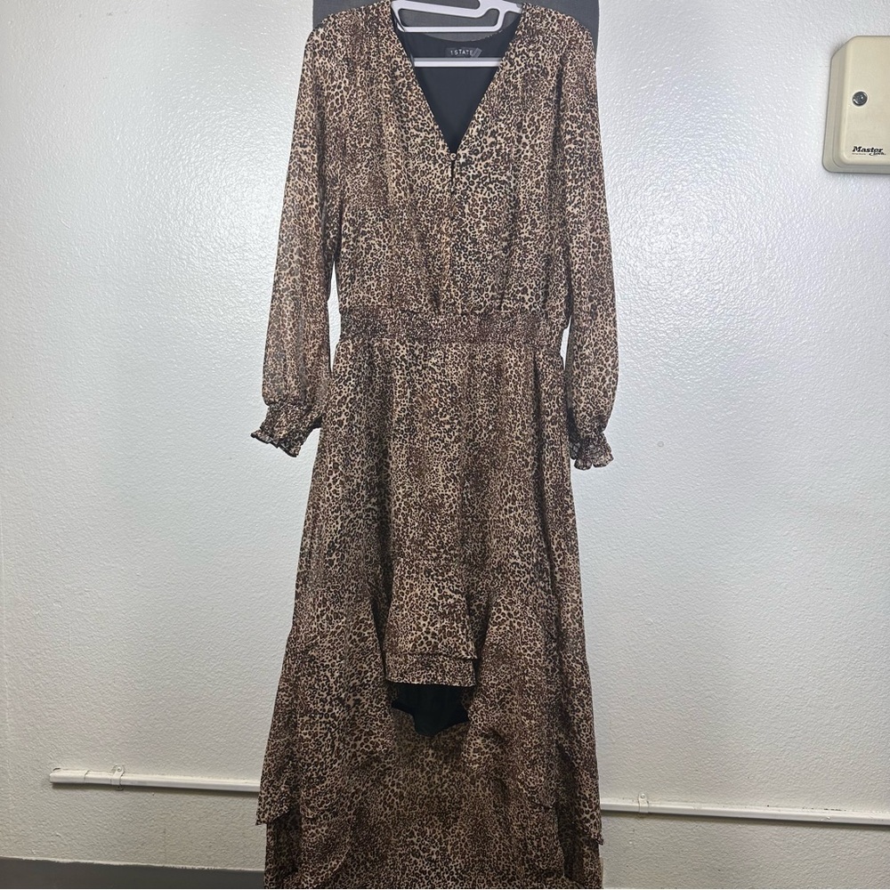1 State Women’s Elegant Leopard Print Dress Size S